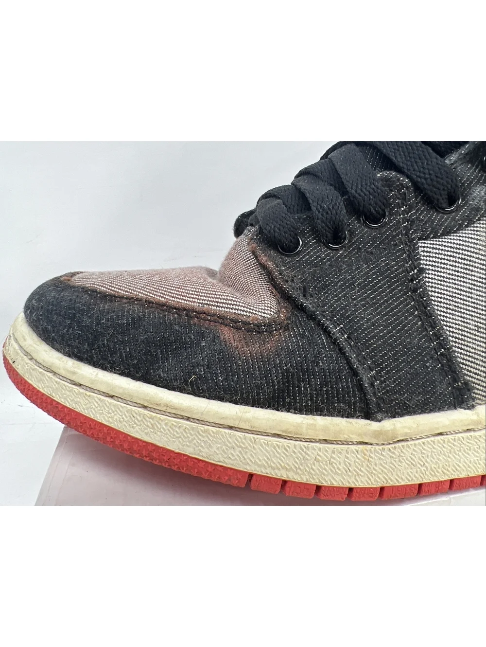 Nike Air Jordan 1 Retro Alarming Canvas Denim 440563-002 Youth Sz 7Y womens 8.5